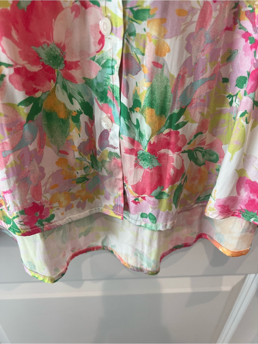 Current Air Floral Collared Shirt in Pink, Green & Yellow Size Small - Picture 7 of 16